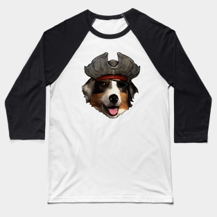 Australian Shepherd Pirate Baseball T-Shirt